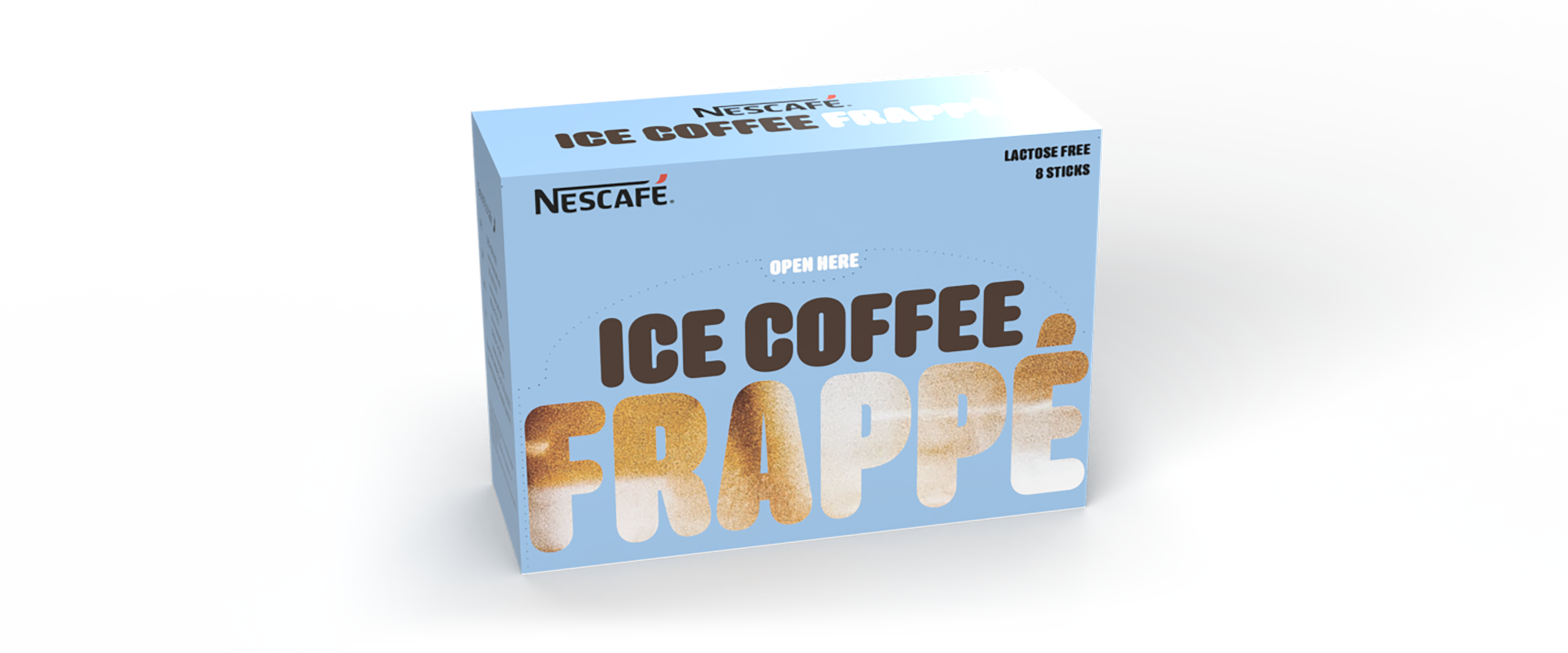  3 3d modeller av nescafe ice coffee frappe redesign orginal jordbær og sjokolade