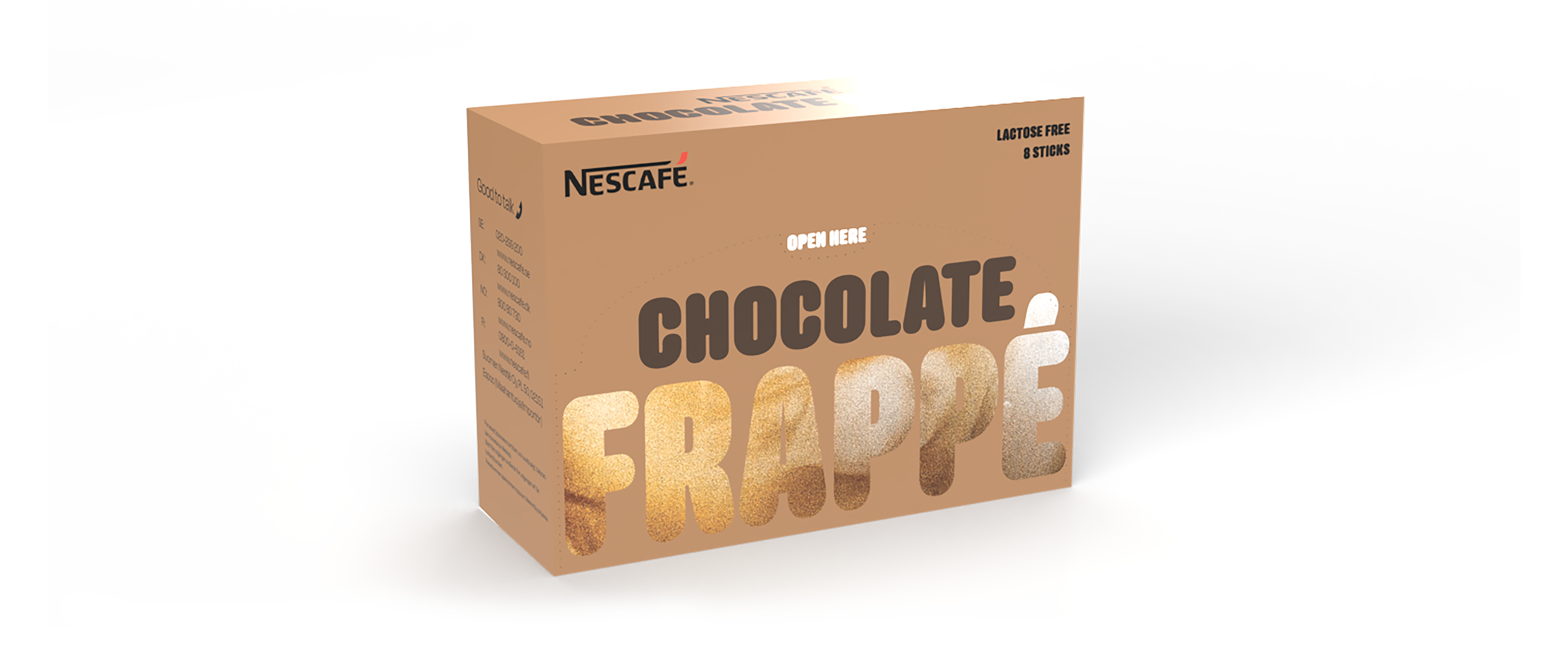  3 3d modeller av nescafe ice coffee frappe redesign orginal jordbær og sjokolade