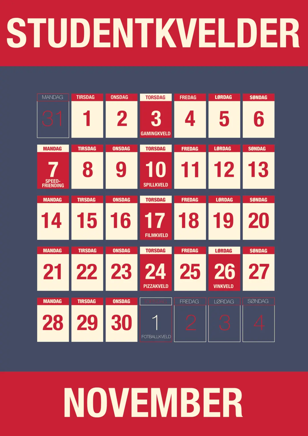 Calendar poster